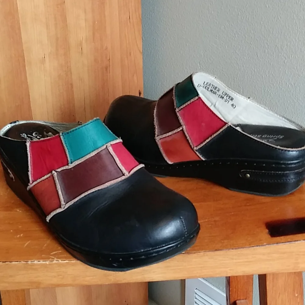 Spring Step Multicolor Patchwork Mules - Picture 3 of 6